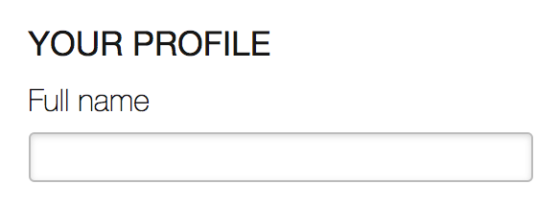 A single form field for the full name