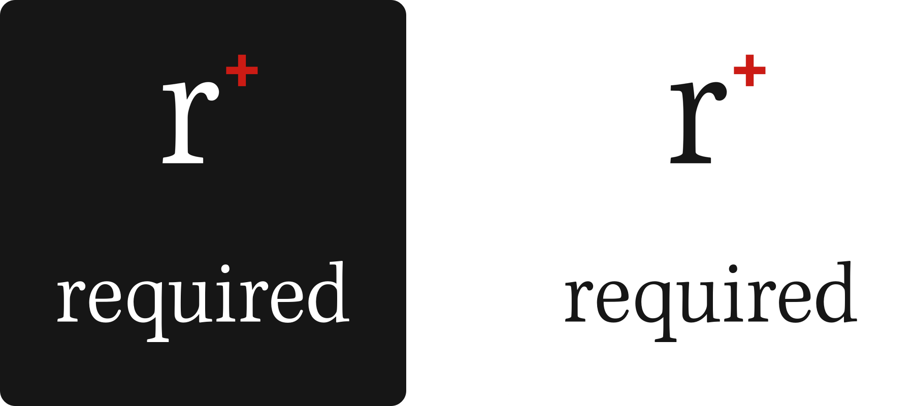 Das alte required-Logo mit der "r+" Variante.